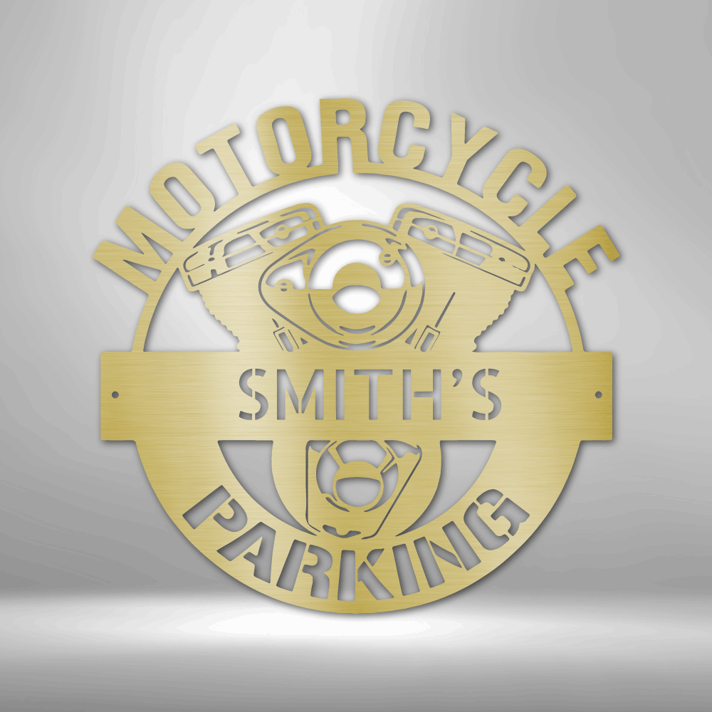 Motorcycle Parking Personalized - Steel Sign - Throttle Society